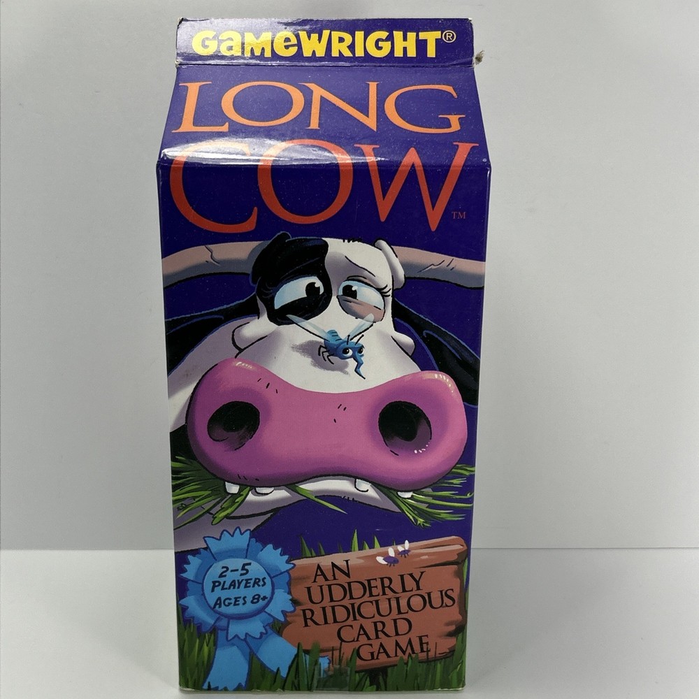 Long Cow Udderly Ridiculous Card Games GameWright Board Milk Carton NO MANUAL