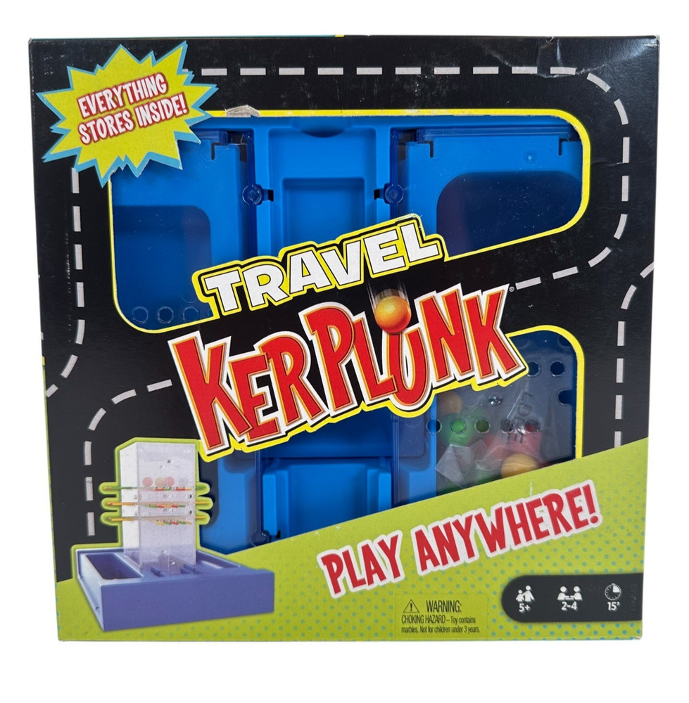 Kerplunk Games Travel Portable Kids Built-In Base Storage Unit Balls Sticks NEW