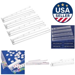 Compact Clear Acrylic Mahjong Rack & Pusher Combo – Set of 4 for Modern Games