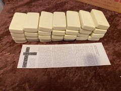 Vintage Nico Products Dominoes Double 6 Set Urea Metal Spin Wood Box N Bergen NJ