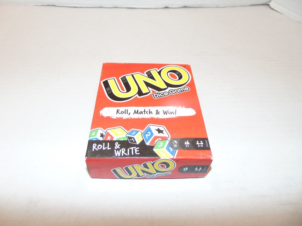 UNO Dice Game Roll & Write Roll Match & Win Family Party Game by Mattel