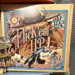 Flick ’em Up! Board Game Original Wooden Crate Version 2015 2-10 8+ Complete