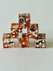 Resin Dice Set 6pcs – Steampunk Gears – Handmade Replacement Dice Games
