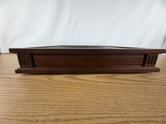 Scrabble Heirloom Edition with Rotating Solid Walnut Cabinet Turntable Open Box