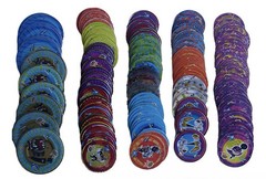 60 Assorted El Tigre Rivera Tazos Pogs Lot Vintage Cartoon Plastic Collection