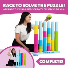Giant Color Stack Challenge by Relatable – Strategy Stacking Game with 50 Puzzle