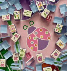 Engraved American Mahjong Tiles set ,160 Lucky Ladybug