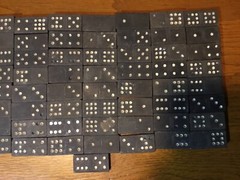 Lot Of 65 Antique Wooden Dominos For Collection Crafts Replacement Game Piece