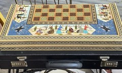 HANDCRAFTED Persian Khatam Backgammon HANDMADE Wooden Backgammon