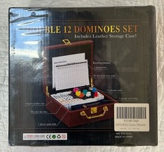 Mexican Train Domino Game Set Double 12 Dominoes Leatherette Case Complete New