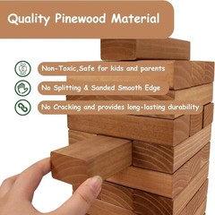 Portable 54-Piece Giant Wood Stacking Game with Canvas Bag for Endless Fun