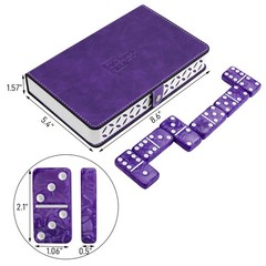Vovotuzzi Dominos Set for 5.5 inches x 8.5 x 1.68 inches, Purple
