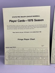 Statis Pro Major League Baseball Game Avalon Hill #9240 Scoresheet -Cards MORE!
