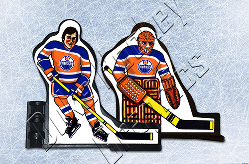 WHA Edmonton/Alberta Oilers 1973-74 dark PEEL-OFF vinyl decals Coleco compatible