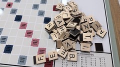Scrabble Deluxe Vintage 2-in-1 Wall Edition w/ Dry Erase Message Note Board
