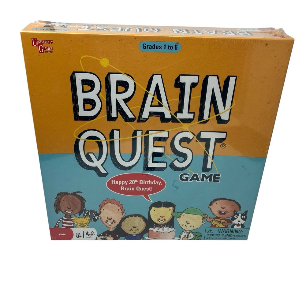 University Games Brain Quest Board Game Grades 1-6 20th Birthday Edition Sealed