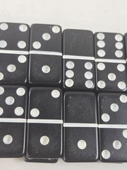 Vintage Marblelike Super Thick Dominoes Game Set Made in USA Traditional Tile