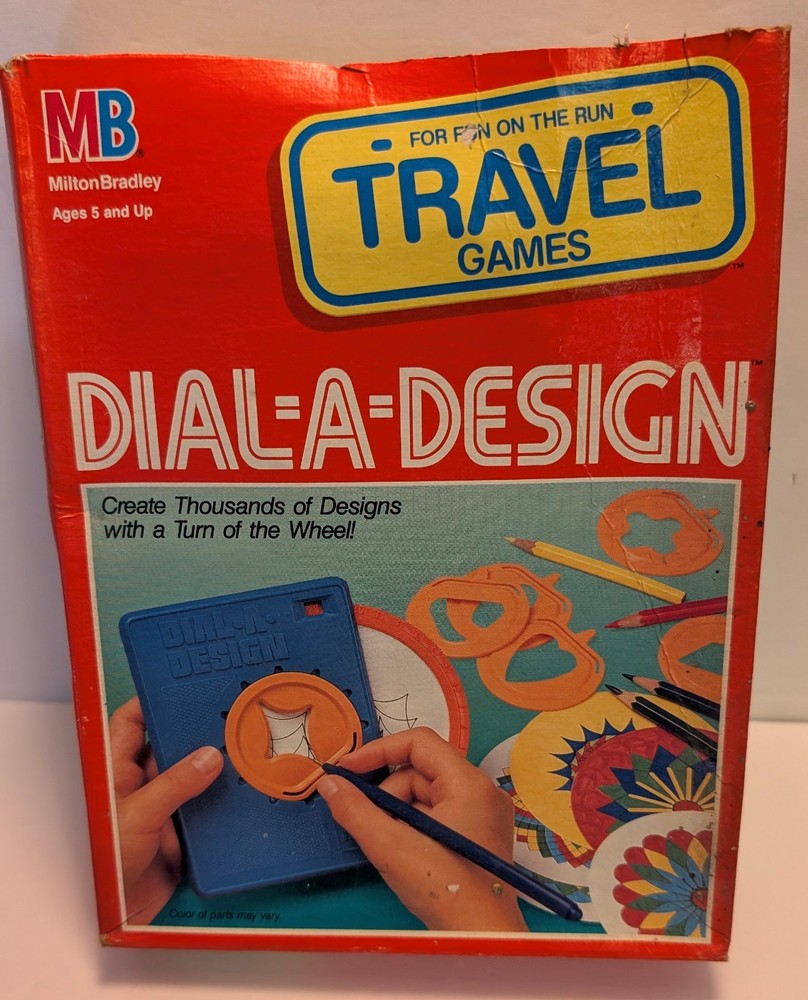 Vintage 1989 Milton Bradley DIAL A DESIGN Travel Games Toy Ages 5 and up