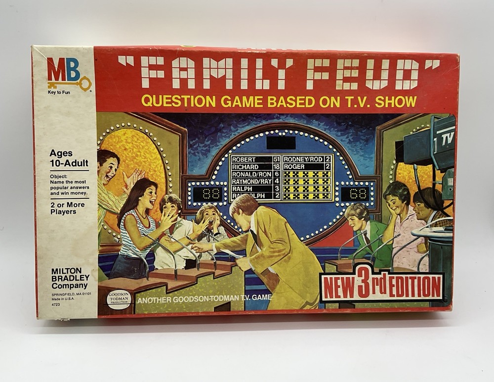 Vintage 1987 Family Feud Board Game 3rd Edition Milton Bradley Complete
