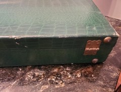 Vtg 1940s Cardinal Mahjong Set Green Alligator Case Standing Pheasant 164 Tiles