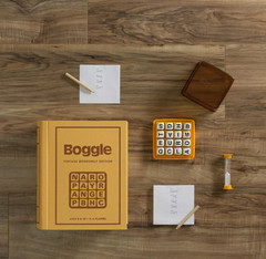 Boggle Vintage Bookshelf Edition Deluxe Linen Book Word Building Game New 1976