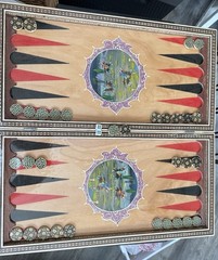 HANDCRAFTED Persian Khatam Backgammon HANDMADE Wooden Backgammon