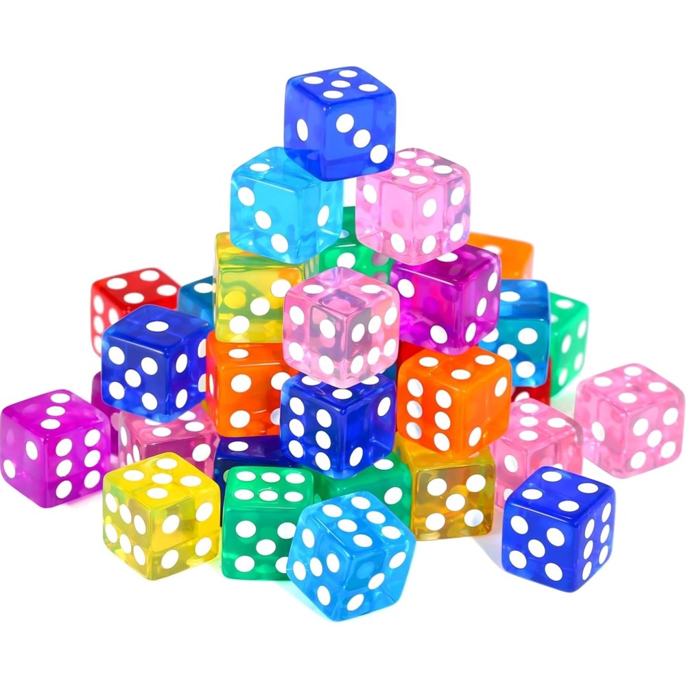 40 Pieces 16mm Dice Set 8 Colors 6 Sided Bulk Dice Board Games