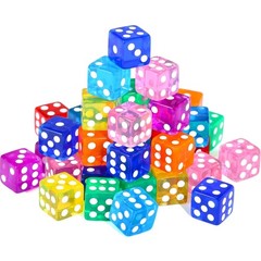 40 Pieces 16mm Dice Set 8 Colors 6 Sided Bulk Dice Board Games