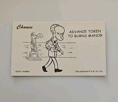 2001 Monopoly The Simpsons Advance Token To Mr Burns Manor Chance Card Game