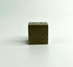 Vtg Rare Heavy Solid Brass Backgammon Doubling Cube Die 1″