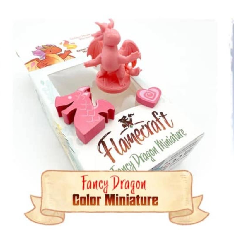 Flamecraft Pink Fancy Dragon Miniature w/ Tokens Kickstarter Promo New