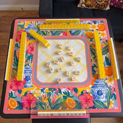 Drydiet Yellow Lemon Mahjong Mat for Table 31.5 x 31.5 Inch American Mahjong Mat