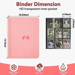 Trading Card Binder, Premium 9-Pocket Double Sided 9 Pocket Pink 1