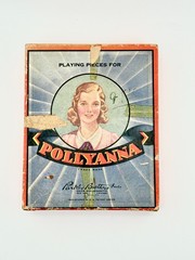 Vintage Parker Brothers Pollyanna Game Playing Pieces Box Partial Wooden Pawns