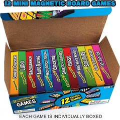 Magnetic Board Game Set – 12 Compact Travel Games for Families on the Go