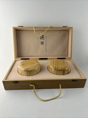 Portable Go Board Game Wood Box & Game Piece Containers