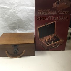 Game Shut The Box Wooden Case Dice Directions New In Box. 8x6x3 Inches Brown