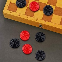 Sumind 48 Pcs Wooden Checkers Pieces 1.06 Inch Checker Pieces in Drawstring Stor