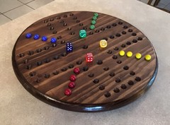 15” WALUNT STAINED WOODEN PINE AGGRAVATION MARBLE GAME BOARD 2-4 PLAYER NEW