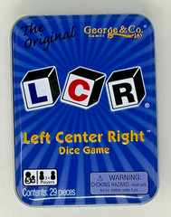 The Original LCR Left Center Right Dice Game Blue Tin