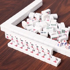 American Mahjong Set with 166 Tiles, Racks, Pusher, Bag, Accessories, and Manual
