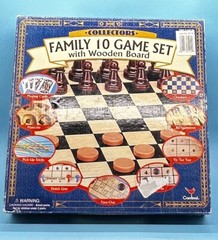 Cardinal Collectors Family 10 Game Set With Wooden Board Chess Checkers Mancala