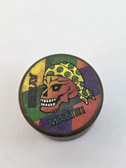 Vintage 90s Rohks The Original Bomber Solid Brass Pirate Skull Pog Slammer Foil