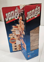 Vtg Original 1986 JENGA 4793 MB Game Wood Blocks Complete USA