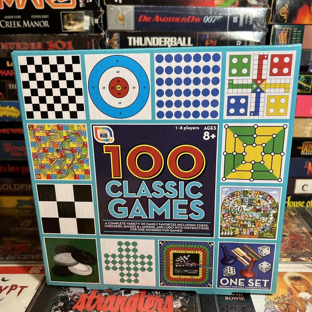 Classic Game Collection 100 Family Board Games for Adults and Kids. Gift Idea
