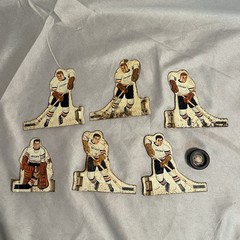 1970s Original Coleco Table hockey players – Chicago Blackhawks Set Of 6 W Puck