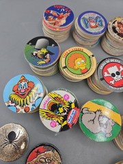 Vintage POGS Lot Of Over 320 Pieces W/ Slammers 90s Bart Jurassic Rangers Poison