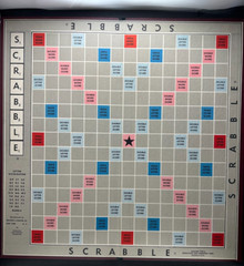 Vintage 1953 Scrabble Board Game Selchow & Righter Red Box Wood Tiles USA Made