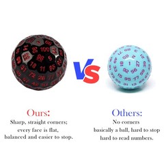 Upgraded 100 Sided Polyhedral Dice (D100), 50mm, Black/Red Font, Single Die, …