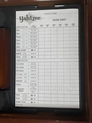 Yahtzee Game Vintage Collection Bookshelf Edition Wooden Box Complete Free Ship